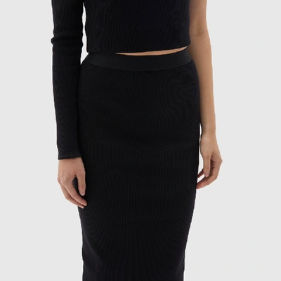 Shop Bassike Ribbed Tubular Skirt In Black