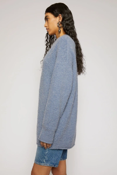 Shop Acne Studios Oversized V-neck Sweater Dusty Blue