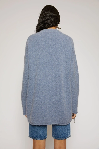 Shop Acne Studios Oversized V-neck Sweater Dusty Blue