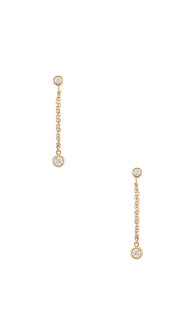 Shop Sachi Bezel Dangle Chain Loop Earrings In Gold