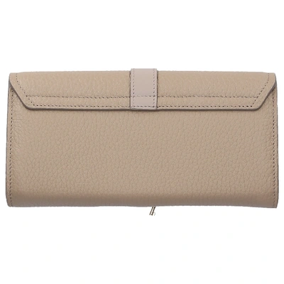 Shop Chloé Women Wallet Aby Calfskin Logo Metalic Grey