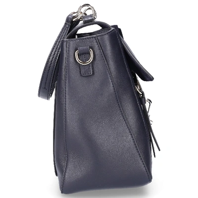 Shop Chloé Women Handbag Faye Suede Calfskin Logodark Blue In Black