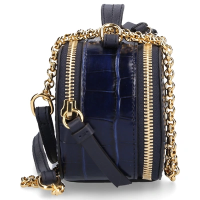 Shop Chloé Women Handbag C Vanity Calfskin Logo Gold Blue