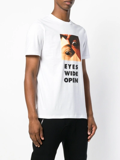 Shop Neilbarrett Eyes Wide Open T-shirt White