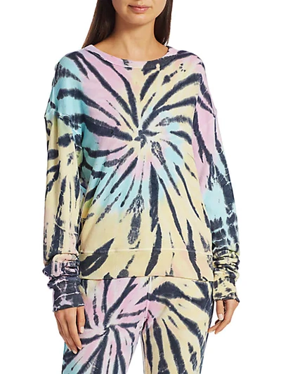 Shop N:philanthropy Lauren Tie-dyed Sweatshirt In Spiral Tie Dye