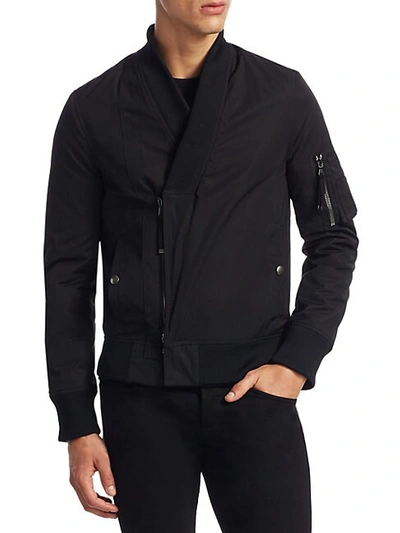 Shop Diesel Jiarrino Shawl-collar Bomber Jacket In Black