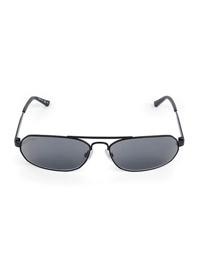 Shop Balenciaga 61mm Rectangular Sunglasses In Black