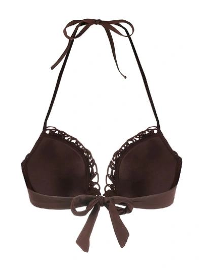 Shop La Perla Push Up Halter Bikini Top In Brown