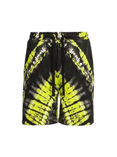 Shop Valentino Men's Pop Skin Tie-dye Bermuda Shorts In Green Black