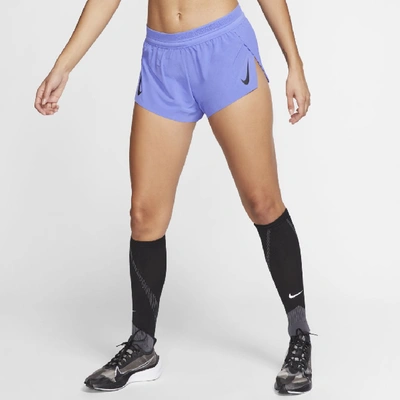 Shop Nike Aeroswift Women's Running Shorts In Blue