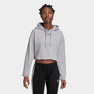 Shop Adidas Originals Adidas Women's Originals R.y.v. Cropped Hoodie In Grey