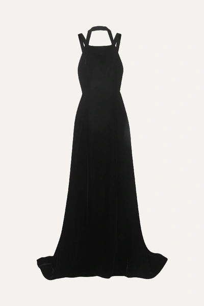 Shop Alaïa Silk-velvet Gown In Black