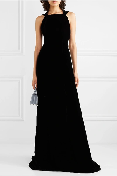 Shop Alaïa Silk-velvet Gown In Black