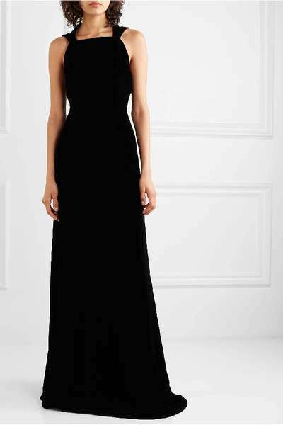 Shop Alaïa Silk-velvet Gown In Black