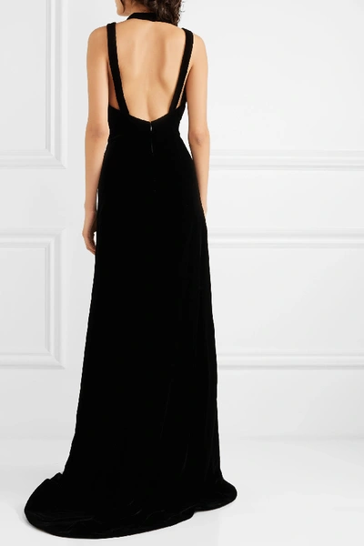 Shop Alaïa Silk-velvet Gown In Black