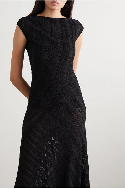 Shop Alaïa Stretch-lace Maxi Dress In Black