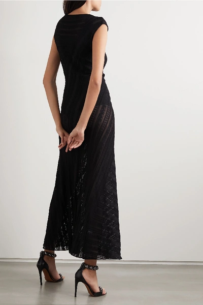 Shop Alaïa Stretch-lace Maxi Dress In Black
