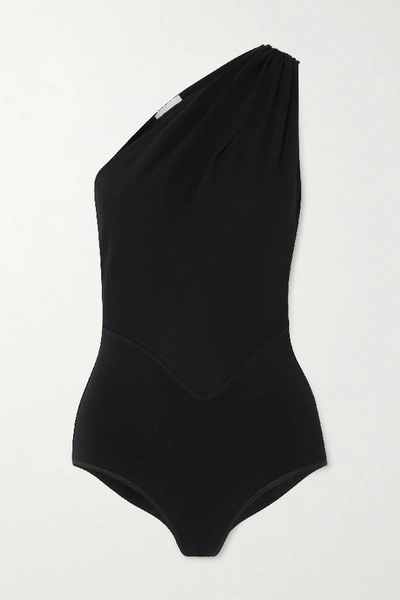 Shop Alaïa Edition One-shoulder Cutout Stretch-jersey Bodysuit In Black