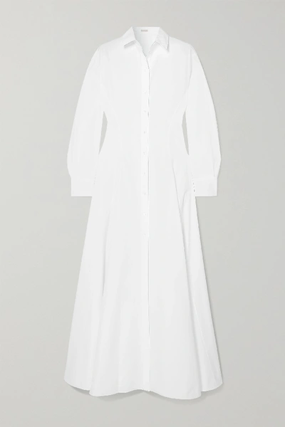 Shop Alaïa Cotton-poplin Maxi Dress In White