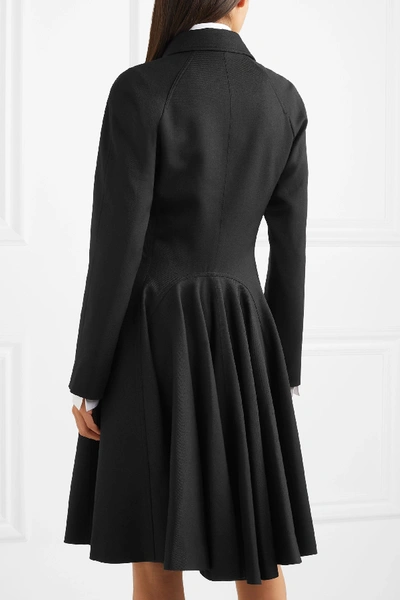 Shop Alaïa Double-breasted Wool-gabardine Coat In Black
