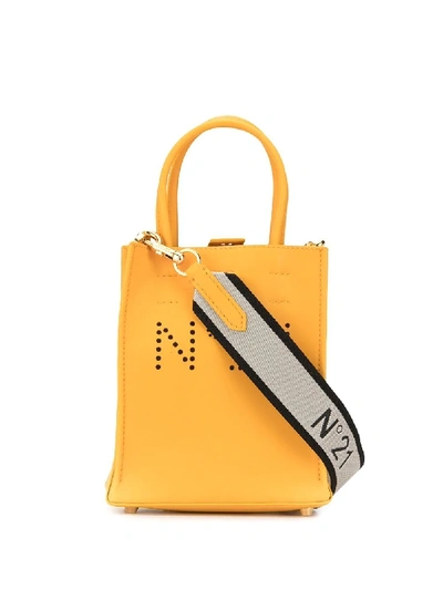 Shop N°21 Perforated Logo Tote In Yellow