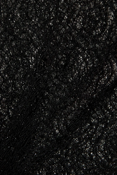 Shop Alaïa Cropped Glittered Lace Jacket In Black
