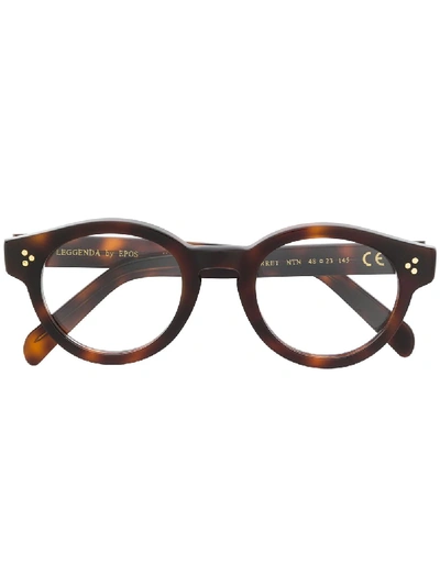 Shop Epos Garret Round-frame Glasses In Brown