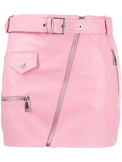 Shop Manokhi Fitted Biker-style Skirt In Pink