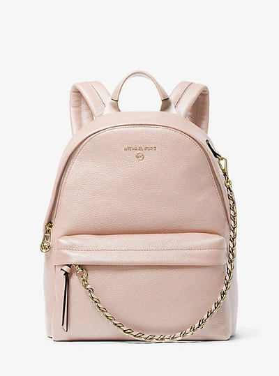 Shop Michael Kors Slater Medium Pebbled Leather Backpack In Pink