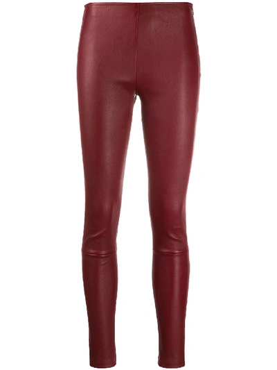 Shop Manokhi Textured Style Fitted Leggings In Red