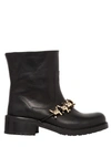 DSQUARED2 50Mm Barbed Wire Leather Biker Boots, Black