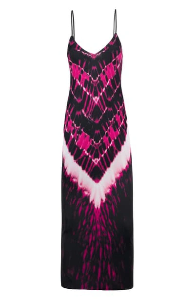Shop Afrm Amina Sleeveless Midi Dress In V-placement Tie Dye