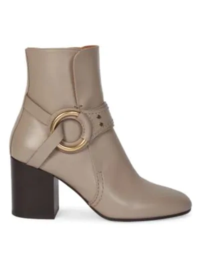 Shop Chloé Women's Demi Leather Ankle Boots In Motty Grey