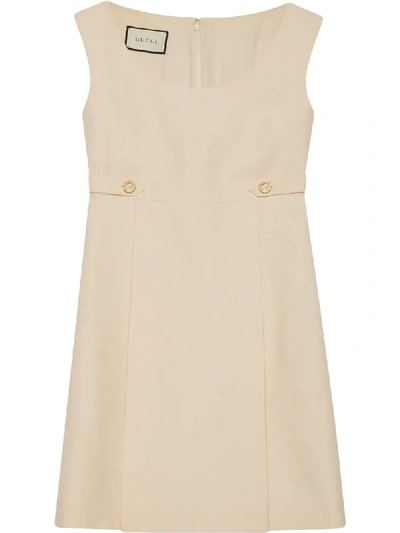 Shop Gucci Gg-button A-line Dress In White