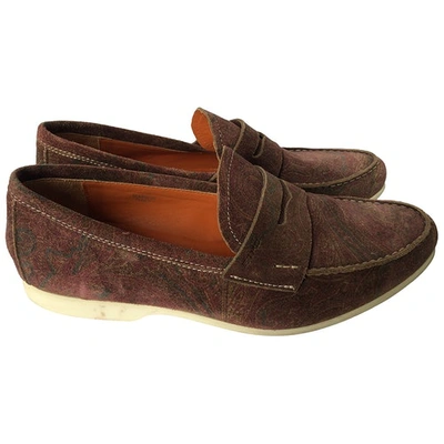 Pre-owned Etro Flats In Brown