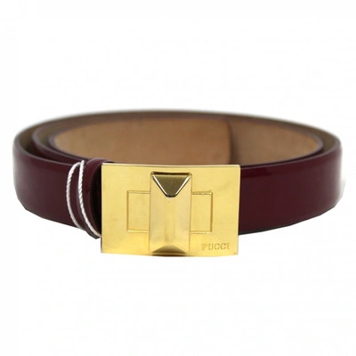 Pre-owned Emilio Pucci Burgundy Leather Belt
