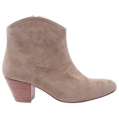 Pre-owned Anine Bing Beige Leather Ankle Boots