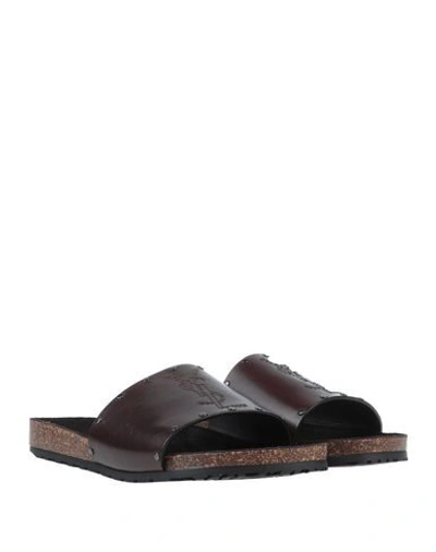 Shop Saint Laurent Sandals In Dark Brown