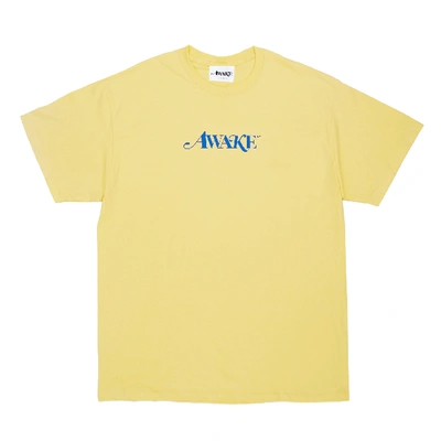 Pre-owned Awake  Classic Logo Tee Light Yellow