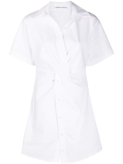 Shop Alexander Wang T Twist-detail Shirt Dress In White