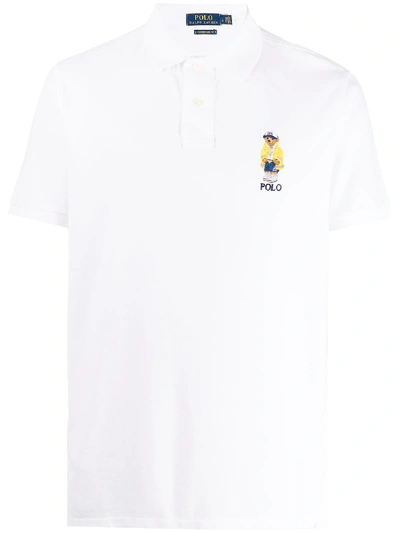 Shop Polo Ralph Lauren Teddy Embroidered Polo Shirt In White