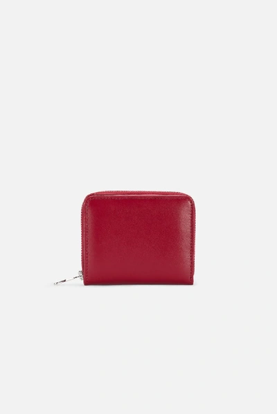 Shop Ami Alexandre Mattiussi Compact Wallet Ami De Coeur Puller In Red