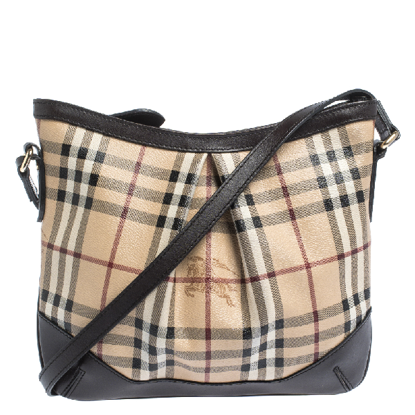 burberry check canvas crossbody bag