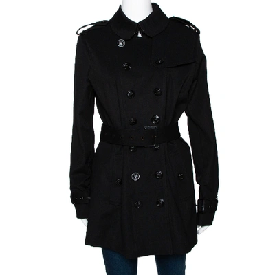 Pre-owned Burberry Black Double Breasted Belted Trench Coat M