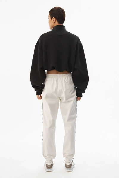Shop Alexander Wang Mock Neck Sweatshirt In Cotton In Black
