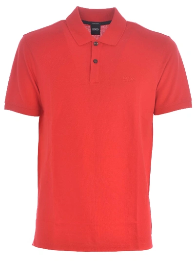 Shop Hugo Boss Polo Shirt In Rosso