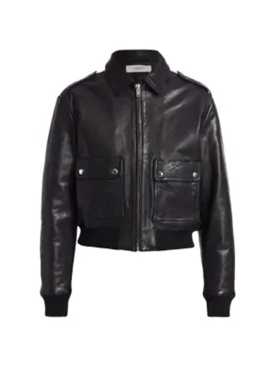 Shop Isabel Marant Étoile Cadell Zip-up Leather Jacket In Black