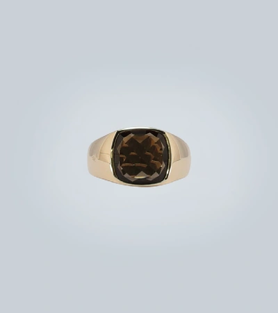 Tom Wood Shelby 9-karat Gold Smoky Quartz Ring | ModeSens