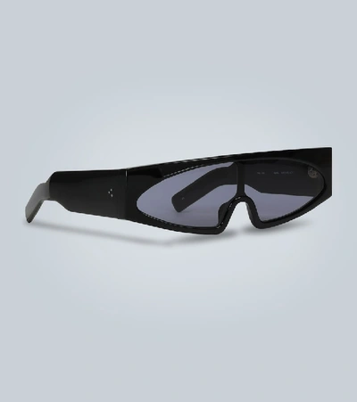 Shop Rick Owens Tecuatl Futuristic Sunglasses In Black