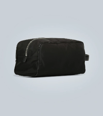 Shop Dolce & Gabbana Washbag With Leather Trims In Black